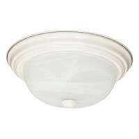 13&quot; - 2 Light - 60W Max Textured White Finish Alabaster Glass Nuvo Lighting