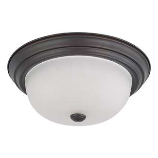 13&quot; - 2 Light - 60W Max Mahogany Bronze Finish Frosted White Glass Nuvo Lighting