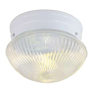 7.5&quot; - 1 Light - 60W Max White Finish Clear Ribbed Glass Nuvo Lighting