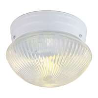 9.5&quot; - 2 Light - 60W Max White Finish Clear Ribbed Glass Nuvo Lighting