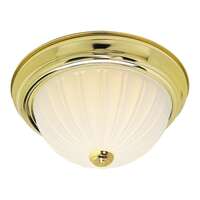 13&quot; - 2 Light - 60W Max Polished Brass Finish Frosted Melon Glass Nuvo Lighting