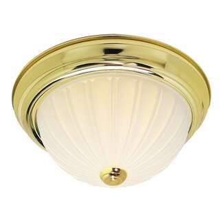 13&quot; - 2 Light - 60W Max Polished Brass Finish Frosted Melon Glass Nuvo Lighting
