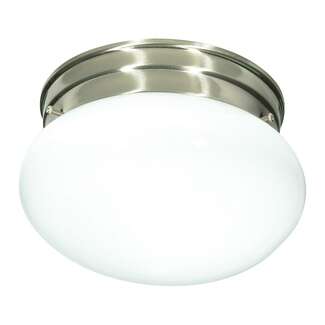 7.5&quot; - 1 Light - 60W Max Brushed Nickel Finish White Glass Nuvo Lighting