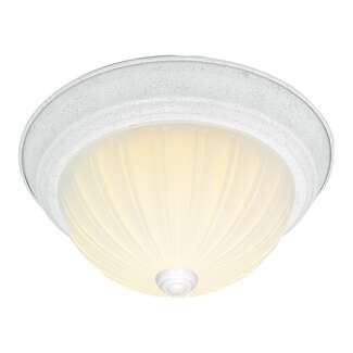 13&quot; - 2 Light - 60W Max Textured White Finish Frosted Melon Glass Nuvo Lighting