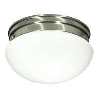 9.5&quot; - 2 Light - 60W Max Brushed Nickel Finish White Glass Nuvo Lighting