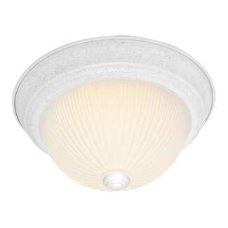 13&quot; - 2 Light - 60W Max Textured White Finish Frosted Ribbed Glass Nuvo Lighting