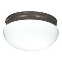 12&quot; - 2 Light - 60W Max Old Bronze Finish White Glass Nuvo Lighting