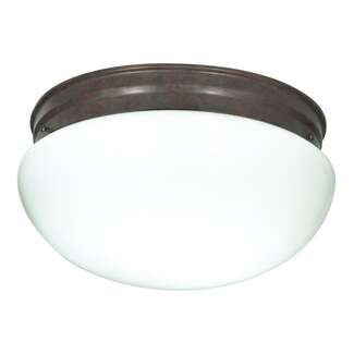 12&quot; - 2 Light - 60W Max Old Bronze Finish White Glass Nuvo Lighting