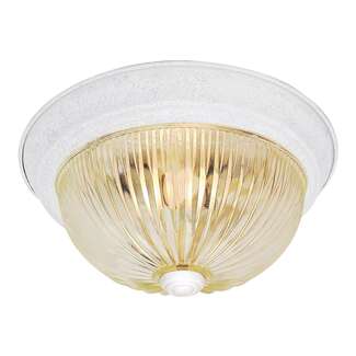 13&quot; - 2 Light - 60W Max Textured White Finish Clear Ribbed Glass Nuvo Lighting