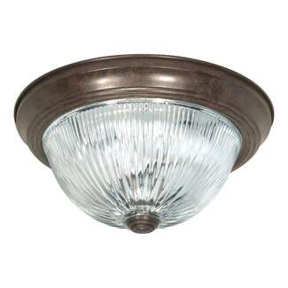 13&quot; - 2 Light - 60W Max Old Bronze Finish Clear Ribbed Glass Nuvo Lighting