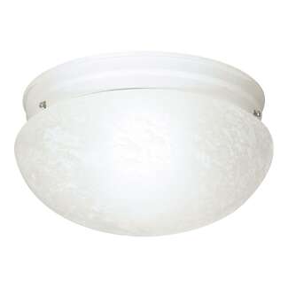 12&quot; - 2 Light - 60W Max Textured White Finish Alabaster Glass Nuvo Lighting