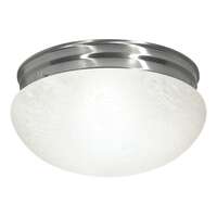 12&quot; - 2 Light - 60W Max Brushed Nickel Finish Alabaster Glass Nuvo Lighting