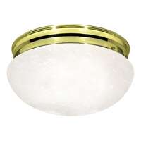 12&quot; - 2 Light - 60W Max Polished Brass Finish Alabaster Glass Nuvo Lighting