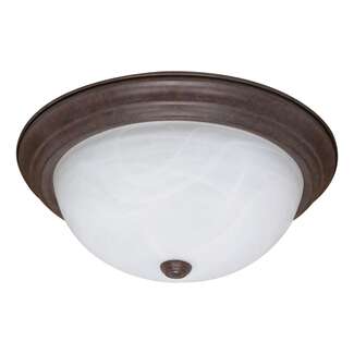 15&quot; - 3 Light - 60W Max Old Bronze Finish Alabaster Glass Nuvo Lighting