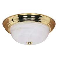 15&quot; - 3 Light - 60W Max Polished Brass Finish Alabaster Glass Nuvo Lighting