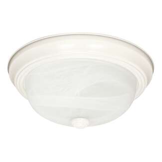 15&quot; - 3 Light - 60W Max Textured White Finish Alabaster Glass Nuvo Lighting