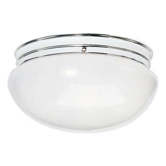 12&quot; - 2 Light - 60W Max Polished Chrome Finish White Glass Nuvo Lighting