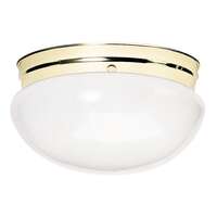 12&quot; - 2 Light - 60W Max Polished Brass Finish White Glass Nuvo Lighting