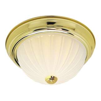 15&quot; - 3 Light - 60W Max Polished Brass Finish Frosted Melon Glass Nuvo Lighting