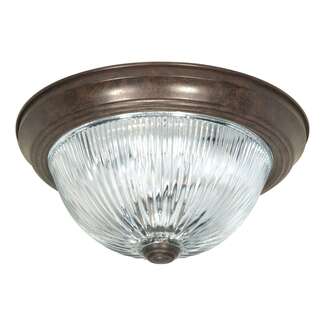 15&quot; - 3 Light - 60W Max Old Bronze Finish Clear Ribbed Glass Nuvo Lighting