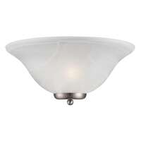 16&quot; - 1 Light - 60W Max Brushed Nickel Finish Alabaster Glass Nuvo Lighting