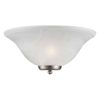 16" - 1 Light - 60W Max Brushed Nickel Finish Alabaster Glass Nuvo Lighting