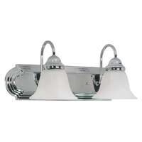 18&quot; - 2 Light - 100W Max Polished Chrome Finish Alabaster Glass Nuvo Lighting