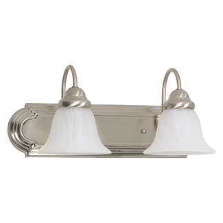 18&quot; - 2 Light - 100W Max Brushed Nickel Finish Alabaster Glass Nuvo Lighting