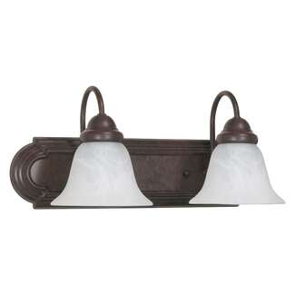 18&quot; - 2 Light - 100W Max Old Bronze Finish Alabaster Glass Nuvo Lighting