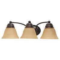 21&quot; - 3 Light - 100W Max Mahogany Bronze Finish Champagne Glass Bell Shades Nuvo Lighting