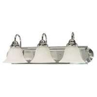 24&quot; - 3 Light - 100W Max Polished Chrome Finish Alabaster Glass Nuvo Lighting