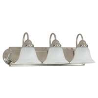 24&quot; - 3 Light - 100W Max Brushed Nickel Finish Alabaster Glass Nuvo Lighting