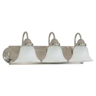 24&quot; - 3 Light - 100W Max Brushed Nickel Finish Alabaster Glass Nuvo Lighting