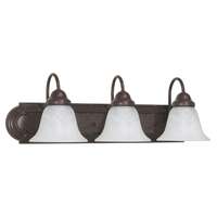 24&quot; - 3 Light - 100W Max Old Bronze Finish Alabaster Glass Nuvo Lighting