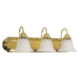 24&quot; - 3 Light - 100W Max Polished Brass Finish Alabaster Glass Nuvo Lighting