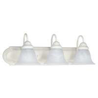 24&quot; - 3 Light - 100W Max Textured White Finish Alabaster Glass Nuvo Lighting