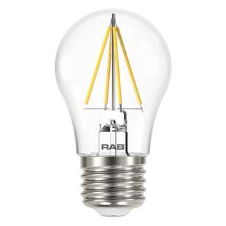 4 Watt - 450 Lumens 2700K - A15 Filament LED 80 CRI - Clear - Dimmable RAB Lighting