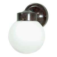 6" - 1 Light - 60W Max Old Bronze Finish White Glass Nuvo Lighting