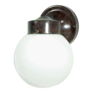 6" - 1 Light - 60W Max Old Bronze Finish White Glass Nuvo Lighting