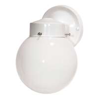 6" - 1 Light - 60W Max Gloss White Finish White Glass Nuvo Lighting