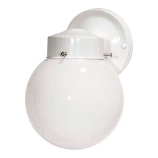 6" - 1 Light - 60W Max Gloss White Finish White Glass Nuvo Lighting
