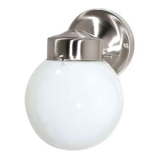 6" - 1 Light - 60W Max Brushed Nickel Finish White Glass Nuvo Lighting