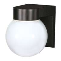 7" - 1 Light - 100W Max Black Finish White Glass Nuvo Lighting