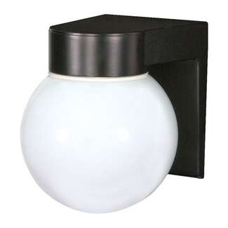 7" - 1 Light - 100W Max Black Finish White Glass Nuvo Lighting