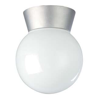 8" - 1 Light - 60W Max Satin Aluminum Finish White Glass Nuvo Lighting
