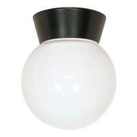 8" - 1 Light - 60W Max Bronzotic Finish White Glass Nuvo Lighting