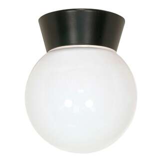 8" - 1 Light - 60W Max Bronzotic Finish White Glass Nuvo Lighting