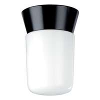 8" - 1 Light - 60W Max Black Finish White Glass Nuvo Lighting