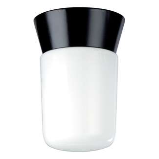 8" - 1 Light - 60W Max Black Finish White Glass Nuvo Lighting