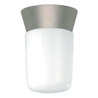 8" - 1 Light - 60W Max Satin Aluminum Finish White Glass Nuvo Lighting